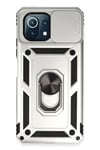 Mey İthalat®   Mİ 11 Lite Kılıf Pars Lens Yüzüklü Silikon - Gümüş