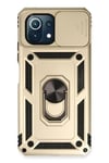 Mey İthalat®   Mİ 11 Lite Kılıf Pars Lens Yüzüklü Silikon - Gold