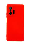 Mey İthalat®   Mi 11T Pro Kılıf Nano içi Kadife Silikon - Kırmızı