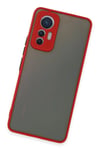 Mey İthalat®   Mi 12 Lite Kılıf Montreal Silikon Kapak - Kırmızı
