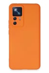 Mey İthalat®   Mi 12T Pro Kılıf Nano içi Kadife Silikon - Turuncu