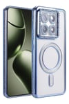 Mey İthalat®   Mi 14T Pro Joke Simli Magneticsafe Kılıf - Mavi