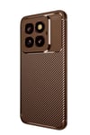 Mey İthalat®   Mi 14T Pro Kılıf Auto Focus Karbon Kapak - Kahverengi