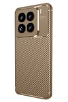 Mey İthalat®   Mi 15 Pro Kılıf Auto Focus Karbon Kapak - Kahverengi