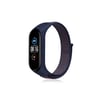 Mey İthalat®   Mi Band 4 Hasırlı Cırtcırtlı Kordon - Lacivert-Mor