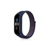 Mey İthalat®   Mi Band 4 Hasırlı Cırtcırtlı Kordon - Lacivert-Mor