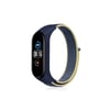 Mey İthalat®   Mi Band 4 Hasırlı Cırtcırtlı Kordon - Sarı-Lacivert