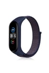 Mey İthalat®   Mi Band 4 Hasırlı Cırtcırtlı Kordon - Lacivert-Mor