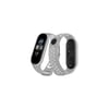 Mey İthalat®   Mi Band 4 Spor Delikli Kordon - Gri-Beyaz