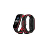 Mey İthalat®   Mi Band 4 Spor Delikli Kordon - Siyah-Kırmızı