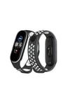 Mey İthalat®   Mi Band 4 Spor Delikli Kordon - Siyah-Beyaz