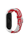 Mey İthalat®   Mi Band 4 Star Kordon - Beyaz-Kırmızı