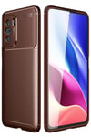 Mey İthalat®   Poco F3 Kılıf Auto Focus Karbon Kapak - Kahverengi