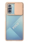 Mey İthalat®   Poco F3 Kılıf Palm Buzlu Kamera Sürgülü Silikon - Pembe