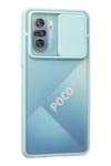 Mey İthalat®   Poco F3 Kılıf Palm Buzlu Kamera Sürgülü Silikon - Turkuaz