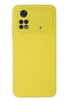 Mey İthalat®   Poco M4 Pro 4G Kılıf Nano içi Kadife Silikon - Sarı
