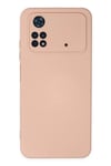 Mey İthalat®   Poco M4 Pro 4G Kılıf Nano içi Kadife Silikon - Pudra