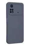 Mey İthalat®   Poco M4 Pro 4G Kılıf Nano içi Kadife Silikon - Gri