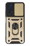 Mey İthalat®   Poco M4 Pro 4G Kılıf Pars Lens Yüzüklü Silikon - Gold