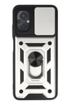 Mey İthalat®   Poco M5 Kılıf Pars Lens Yüzüklü Silikon - Gümüş