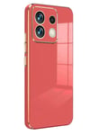 Mey İthalat®   Poco M6 Pro 4G Kılıf Volet Silikon - Kırmızı