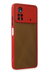 Mey İthalat®   Poco X4 Pro 5G Kılıf Montreal Silikon Kapak - Kırmızı