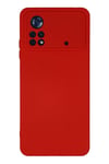 Mey İthalat®   Poco X4 Pro 5G Kılıf Nano içi Kadife Silikon - Kırmızı