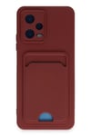 Mey İthalat®   Poco X5 5G Kılıf Kelvin Kartvizitli Silikon - Bordo