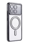 Mey İthalat®   Poco X6 Pro Joke Simli Magneticsafe Kılıf - Siyah