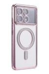 Mey İthalat®   Poco X6 Pro Joke Simli Magneticsafe Kılıf - Pembe