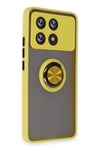 Mey İthalat®   Poco X6 Pro Kılıf Montreal Yüzüklü Silikon Kapak - Sarı