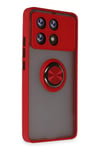 Mey İthalat®   Poco X6 Pro Kılıf Montreal Yüzüklü Silikon Kapak - Kırmızı