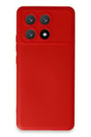 Mey İthalat®   Poco X6 Pro Kılıf Nano içi Kadife Silikon - Kırmızı
