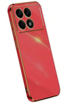 Mey İthalat®   Poco X6 Pro Kılıf Volet Silikon - Kırmızı