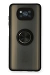 Mey İthalat®   Pocophone X3 Kılıf Montreal Yüzüklü Silikon Kapak - Siyah