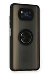 Mey İthalat®   Pocophone X3 Kılıf Montreal Yüzüklü Silikon Kapak - Siyah