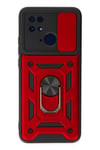 Mey İthalat®   Redmi 10C Kılıf Pars Lens Yüzüklü Silikon - Kırmızı