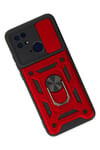 Mey İthalat®   Redmi 10C Kılıf Pars Lens Yüzüklü Silikon - Kırmızı
