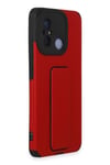 Mey İthalat®   Redmi 12C Kılıf Mega Standlı Silikon - Kırmızı