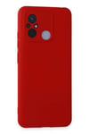 Mey İthalat®   Redmi 12C Kılıf Nano içi Kadife Silikon - Kırmızı