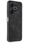 Mey İthalat®   Redmi 13 4G Kılıf Aras Deri Kapak - Siyah