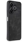 Mey İthalat®   Redmi 13 4G Kılıf Aras Deri Kapak - Siyah