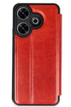 Mey İthalat®   Redmi 13 4G Kılıf Flip Cover - Kırmızı