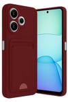 Mey İthalat®   Redmi 13 4G Kılıf Kelvin Kartvizitli Silikon - Bordo