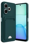 Mey İthalat®   Redmi 13 4G Kılıf Kelvin Kartvizitli Silikon - Koyu Yeşil