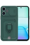 Mey İthalat®   Redmi 13 4G Kılıf Zuma Kartvizitli Yüzüklü Silikon - Yeşil
