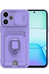 Mey İthalat®   Redmi 13 4G Kılıf Zuma Kartvizitli Yüzüklü Silikon - Lila