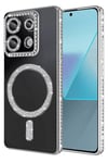 Mey İthalat®   Redmi 13C Joke Simli Magneticsafe Kılıf - Gümüş