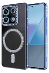 Mey İthalat®   Redmi 13C Joke Simli Magneticsafe Kılıf - Mavi