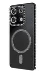 Mey İthalat®   Redmi 13C Joke Simli Magneticsafe Kılıf - Siyah